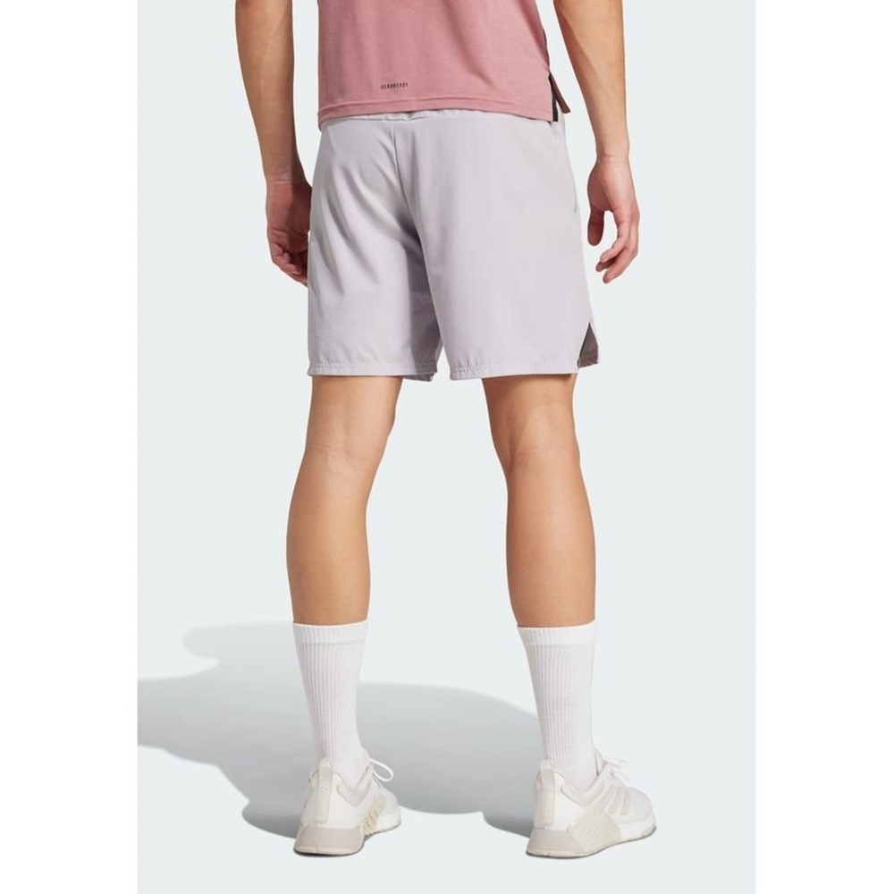 adidas Gray Performance Shorts with Black Waistband